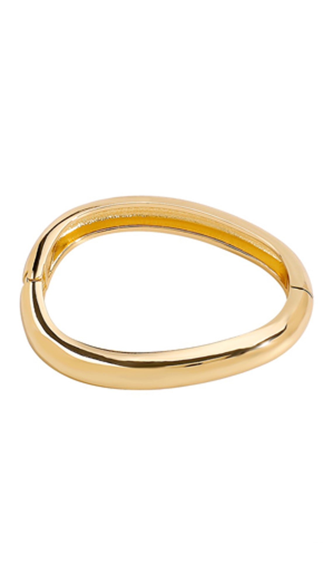 Bea Geometric Chunky Metal Bangle Bracelet - Gold