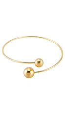Metal Ball Water Drop Arm Cuff Bracelet - Gold