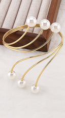 Pearl Metal Arm Cuff Bracelet - Gold