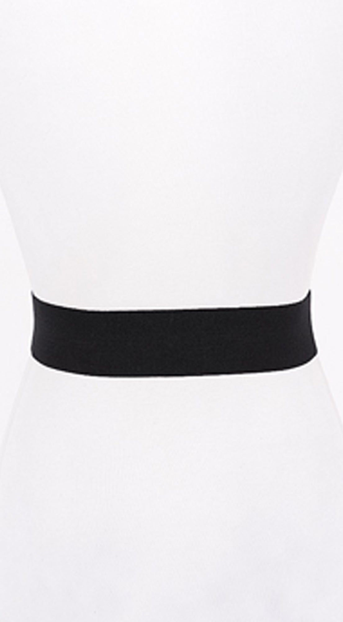 Uma Gold Metal Buckle Elastic Belt - Black