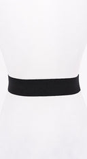 Uma Gold Metal Buckle Elastic Belt - Black