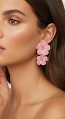 Zia FLower Earrings - Pink