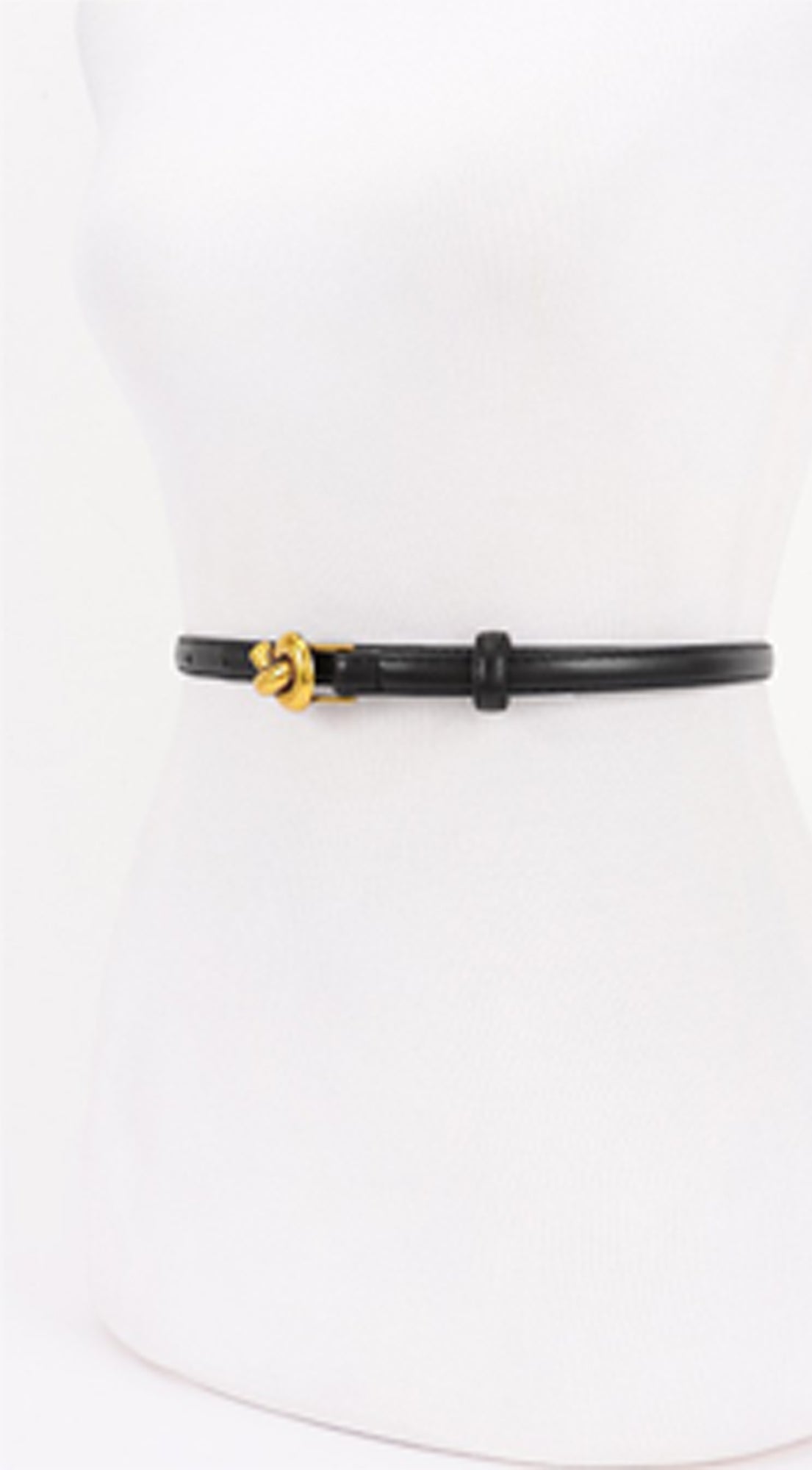 Naya Metal Buckle Faux Leather Belt - Black