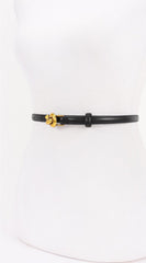 Naya Metal Buckle Faux Leather Belt - Black