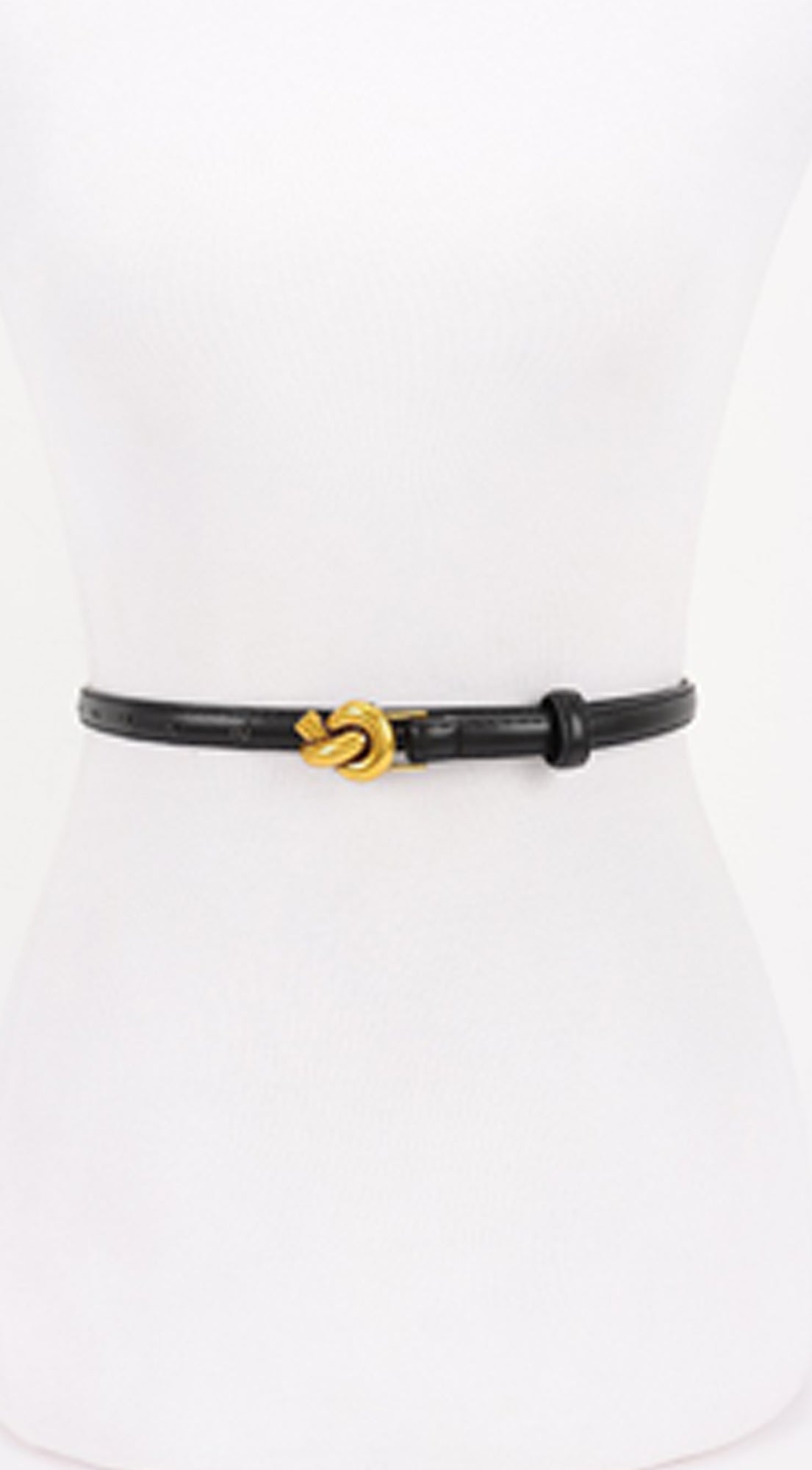 Naya Metal Buckle Faux Leather Belt - Black