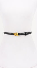 Naya Metal Buckle Faux Leather Belt - Black