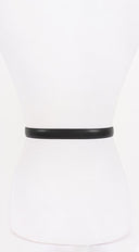 Maya Metal Buckle Faux Leather Belt styled on model additional angle