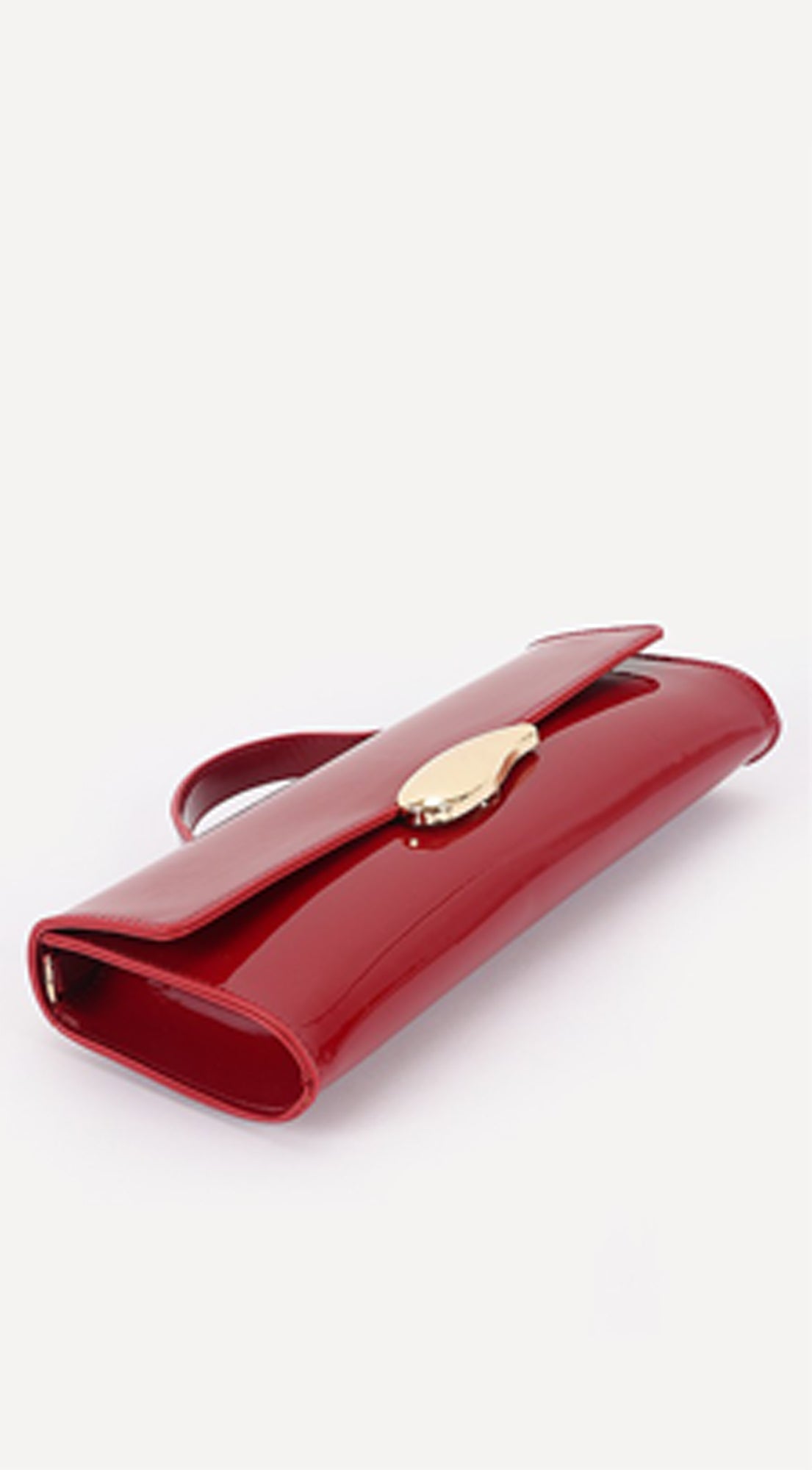 Verona Faux Leather Clutch Bag - Burgundy