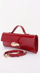 Verona Faux Leather Clutch Bag - Burgundy
