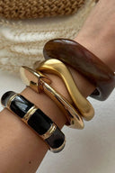 Orbit Squared Circle Wood Bracelet - Beige