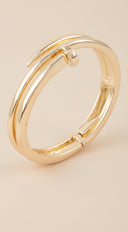 Double Wrap Nail Bangle - Gold