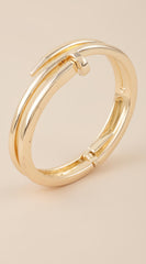 Double Wrap Nail Bangle - Gold