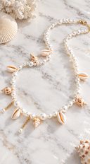 Amya Pearl Shell Waist Chain belt - Gold