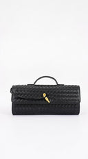 Milano Woven Clutch Handbag - Black