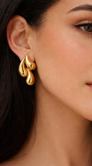 Nysa Molten 18K Gold Plated Earrings - Gold