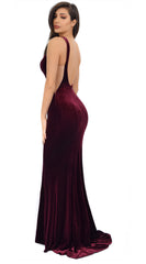 Ginevra Burgundy Velvet Gown