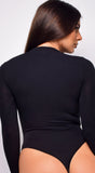 Britta Black Basic Long Sleeve Bodysuit