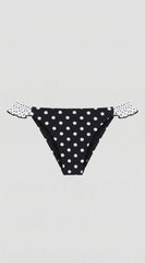 Tulum Ruffle Polka Dot Bikini Set - Black