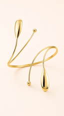 Vera Polished Leaf Arm Cuff - Bracelet - Gold