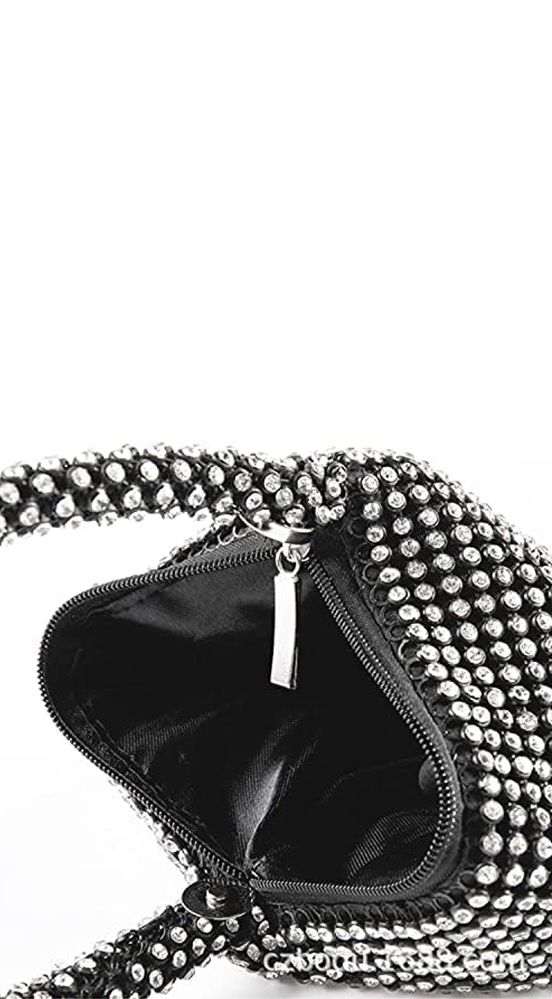 Valena Black Rhinestone Evening Purse