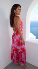 Jardin Floral Halter Maxi Dress - Pink Multi