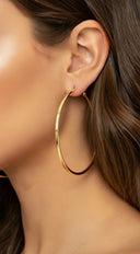 Opaline Metal Hoop Earrings - Gold