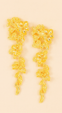 Leya Multi Metal Gold Dip Flower Earrings - Gold