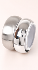 Two Metal Bangle Bracelet Set - Silver