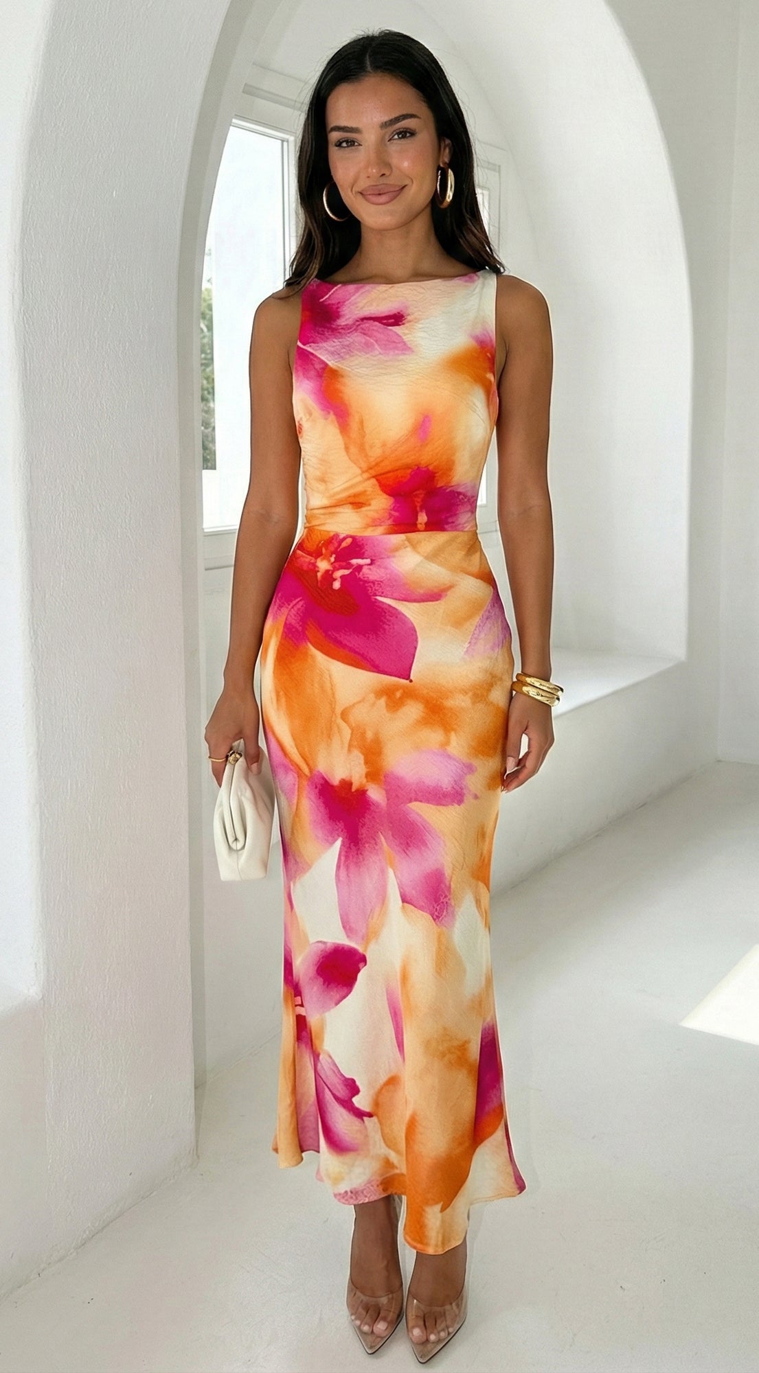Soléa Floral Maxi Dress - Orange