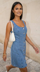 Elba Demin Mini Dress - Blue