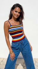 Laguna Wide Leg Denim Pants - Blue