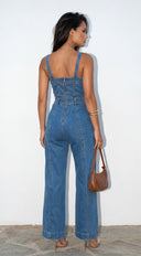 Evolet Denim Jumpsuit - Blue