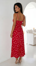 Romelia Polka Dot Maxi Dress - Red
