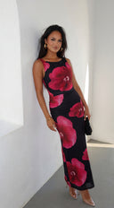 Rosalia Floral Maxi Dress - Black