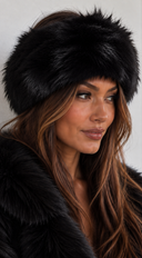 Emma Furry Headband Earmuff - Black