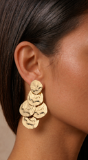 Rio Cascade Drop Statement Earrings - Gold