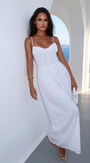Orlaya Chiffon Wide Leg Jumpsuit - Off White