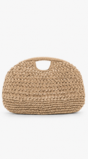 Raya Straw Woven Clutch Bag - Beige