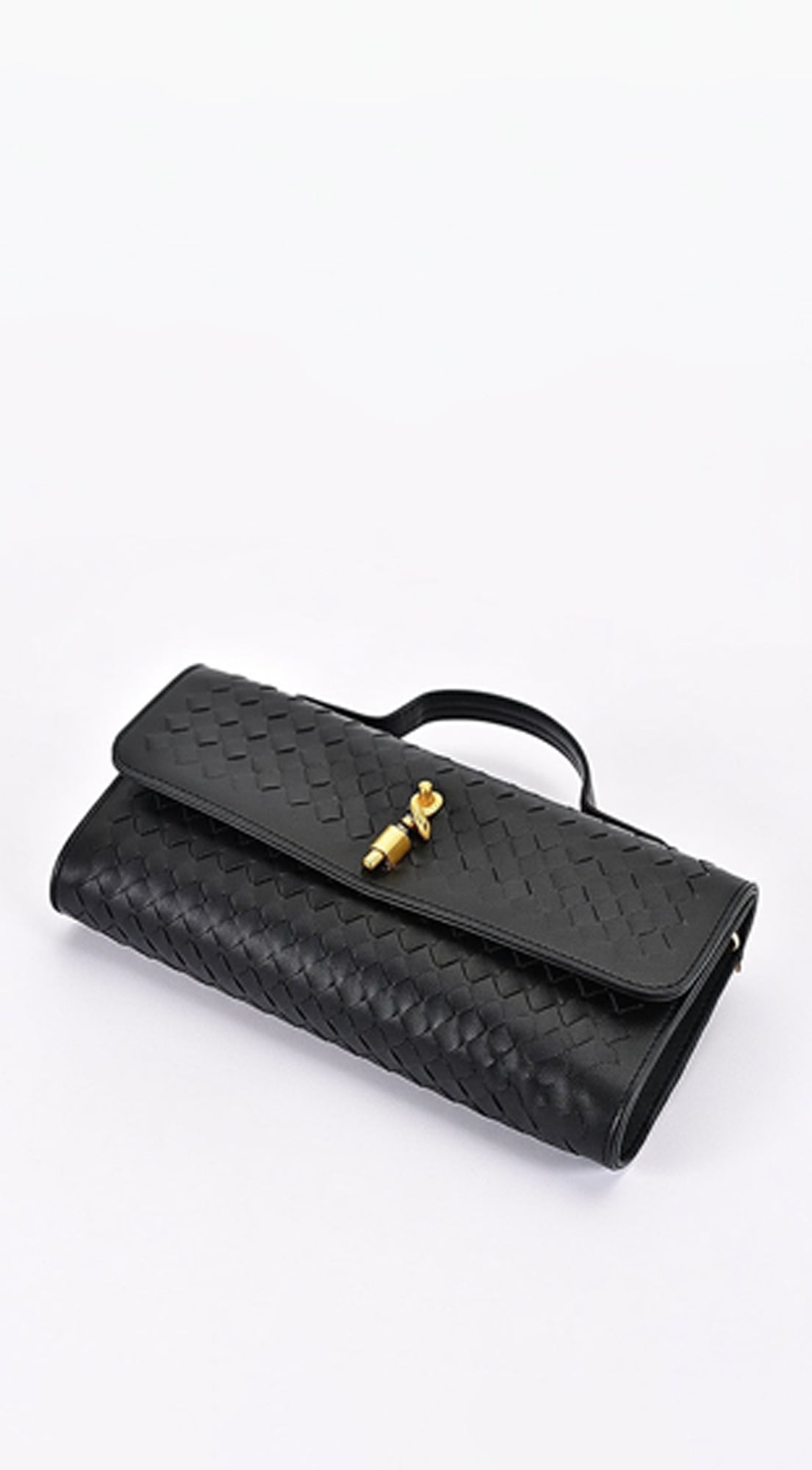 Milano Woven Clutch Handbag - Black