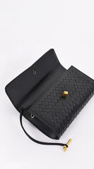 Milano Woven Clutch Handbag - Black