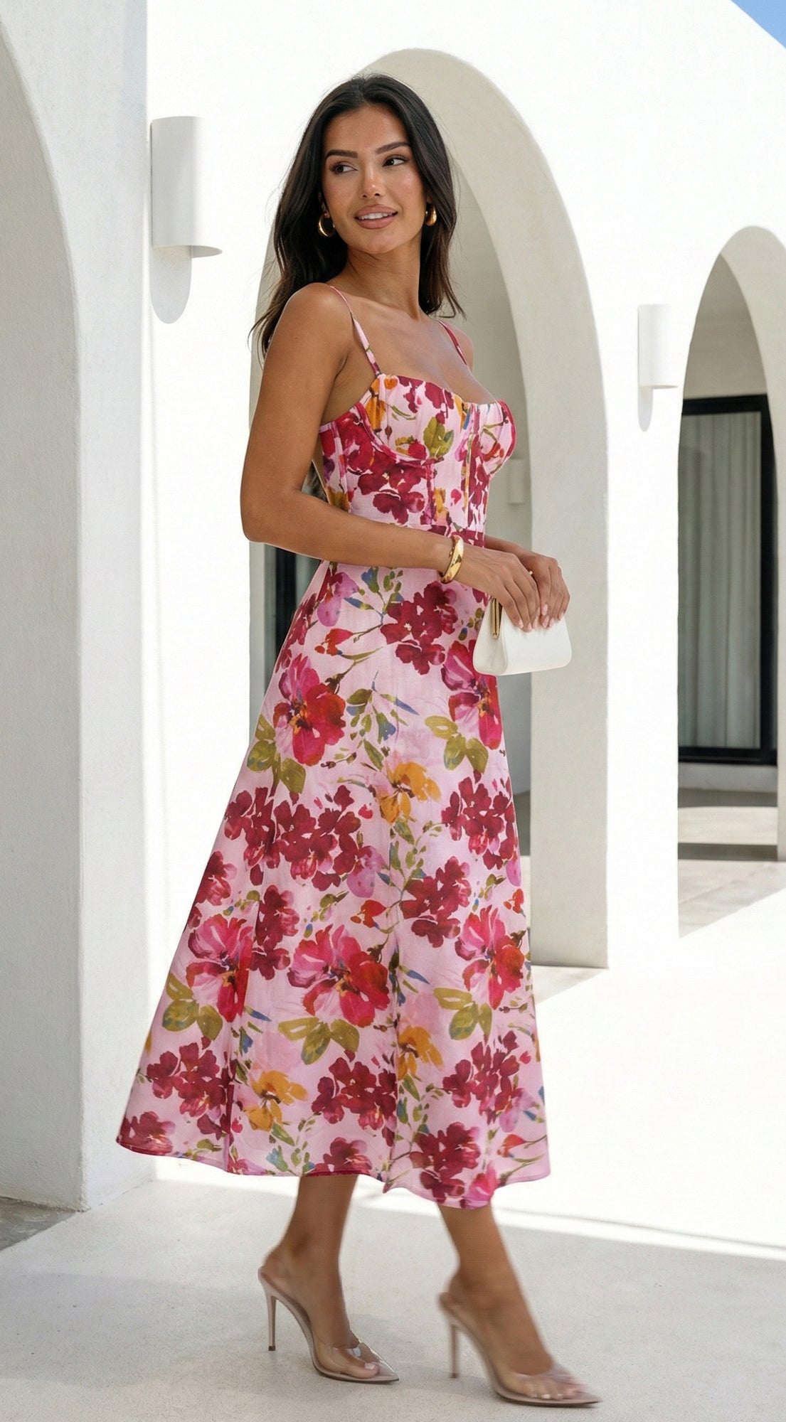 Floréa Bodice Floral Maxi Dress - Pink