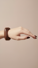 Orbit Squared Circle Wood Bracelet - Brown