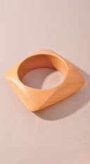 Orbit Squared Circle Wood Bracelet - Beige