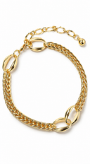 Viva Gold Dipped Braided Chain Link Anklet - Gold