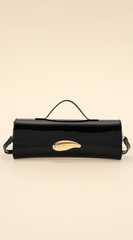 Verona Faux Leather Clutch Bag - Black