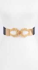 Twist Link Cuff Elastic Belt - Black