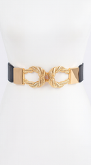 Twist Link Cuff Elastic Belt - Black
