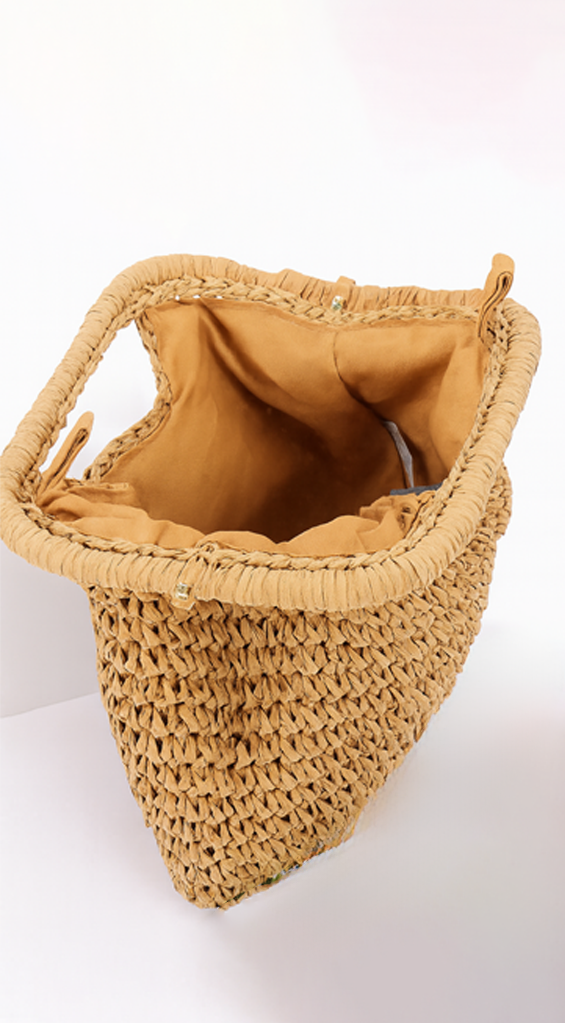 Palmira Faux Straw Clutch - Khaki