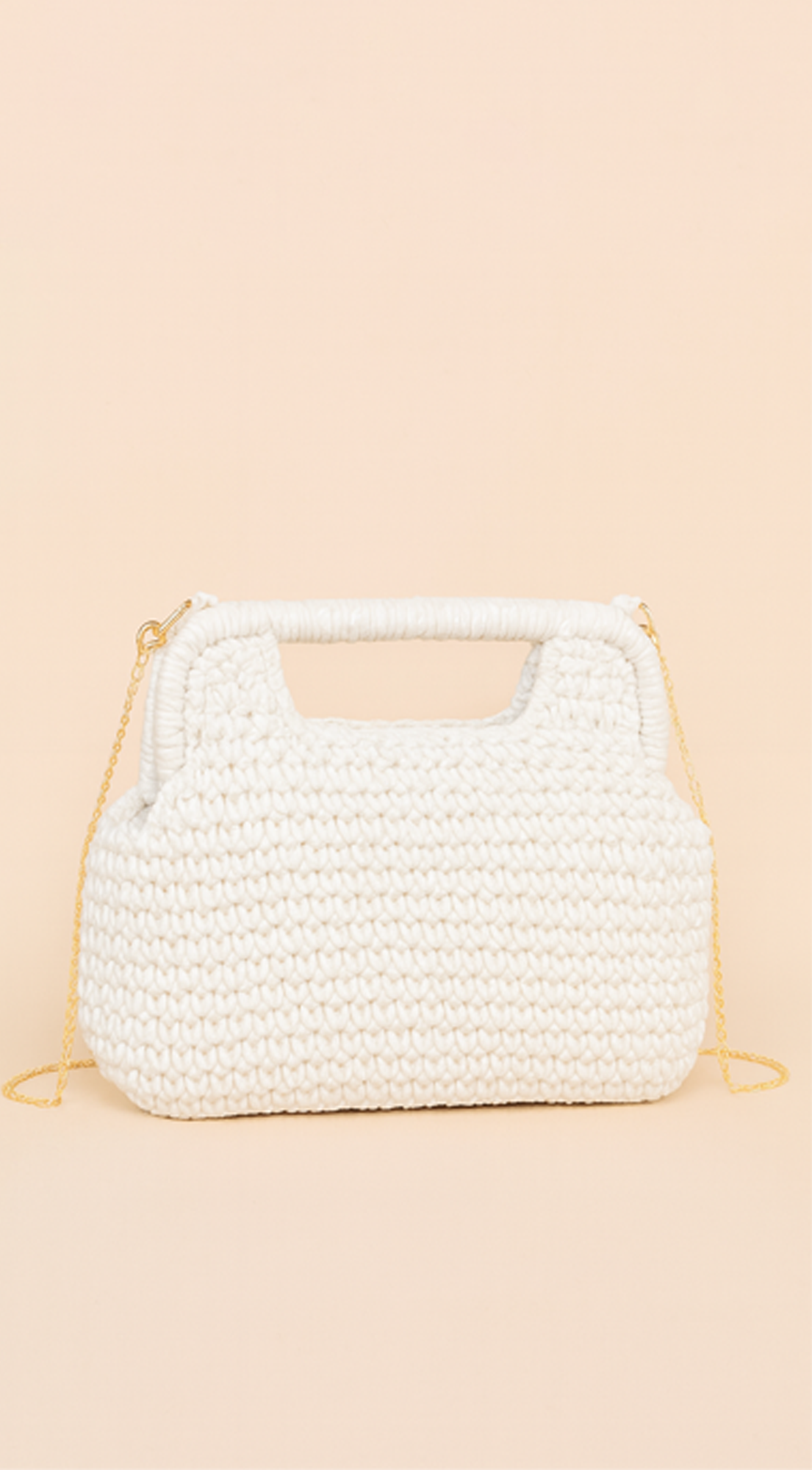 Palmira Faux Straw Clutch - White