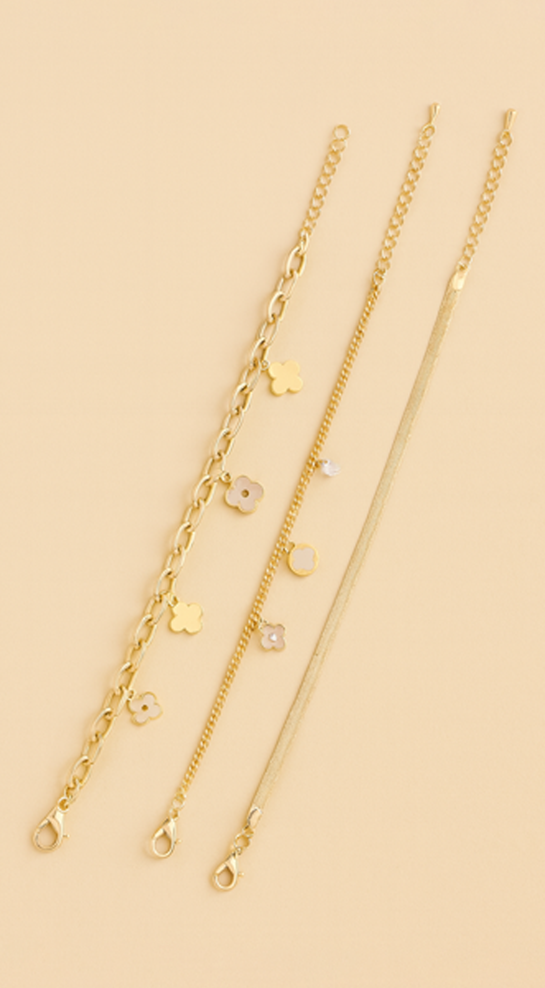 Kaya Multi Clover Charm Chain Bracelet - Gold